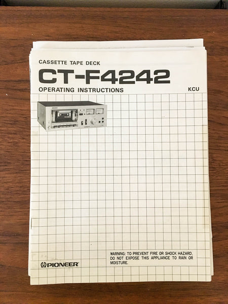 Pioneer CT-F4242 Cassette Owners Manual *Original*