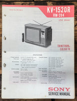 Sony KV-1520R TV  Service Manual *Original*