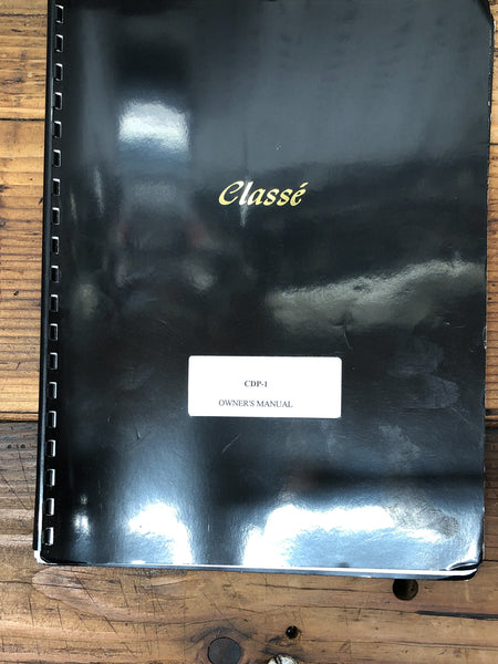 Classe CDP-1 CD Player  Owner / User Manual *Original*