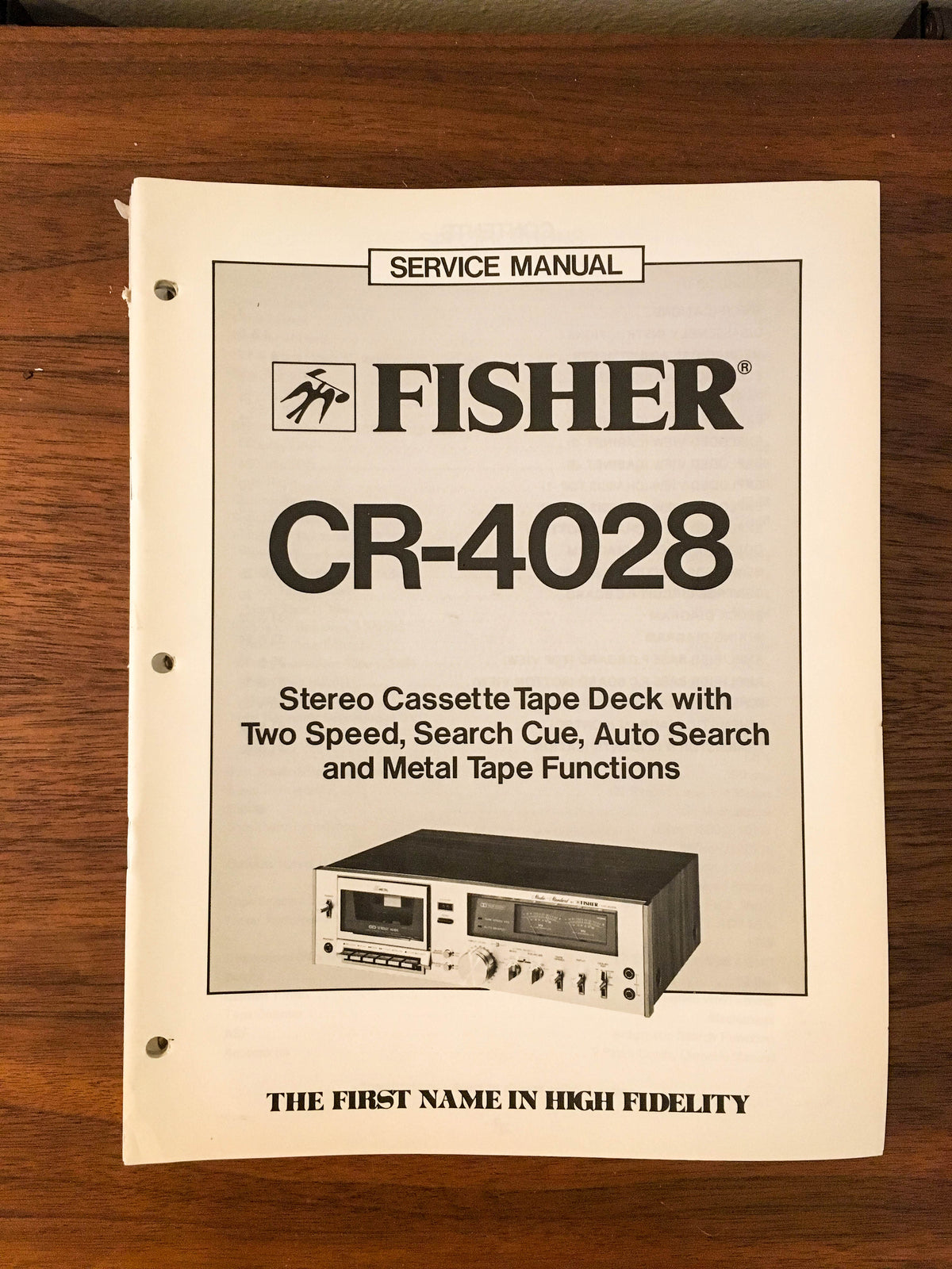 Fisher CR-4028 Cassette Service Manual *Original*