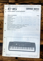 Roland E-16 Keyboard / Synthesizer Service Manual *Original*