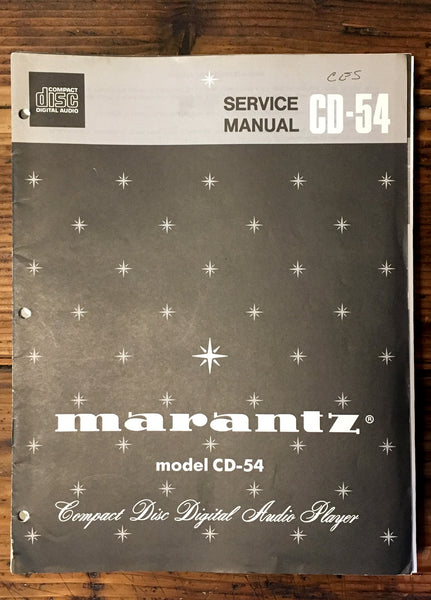 Marantz CD-54 CD Player Service Manual *Original* #2