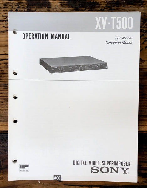 Sony XV-T500 Video Editor  Operation / User Manual *Original*