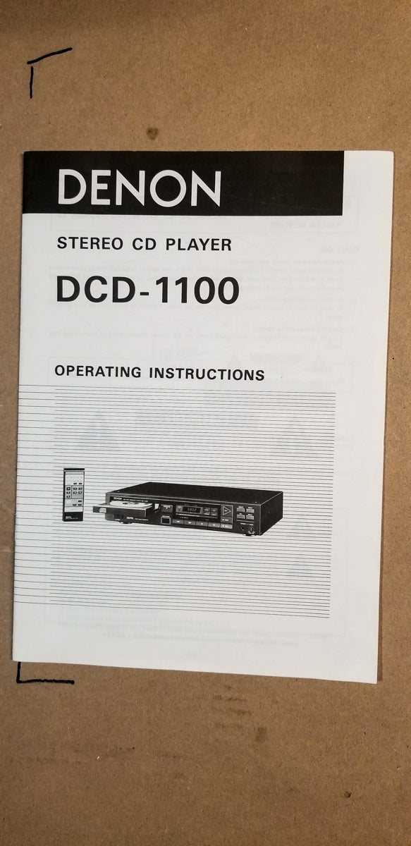 Denon DCD-1100 CD Player Owners Manual *Original*