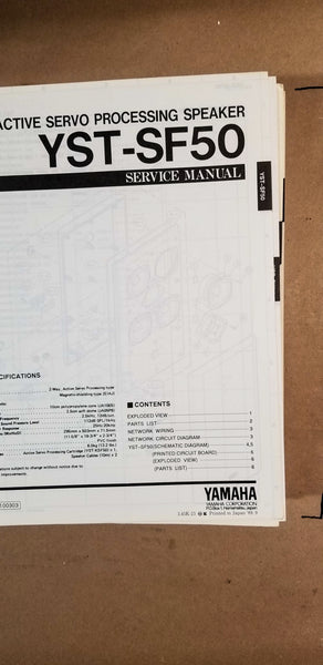 Yamaha YST-SF50 Speaker Service Manual *Original*
