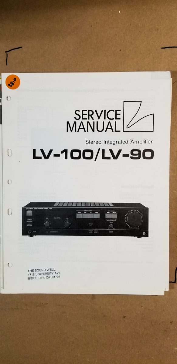 Luxman LV-100 / LV-90 Amplifier Service Manual *Original*