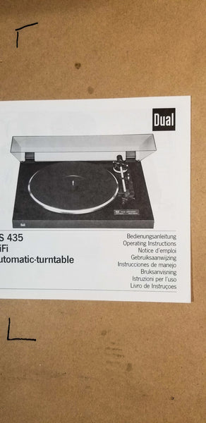 Dual CS 435 Turntable Owners Manual *Original*
