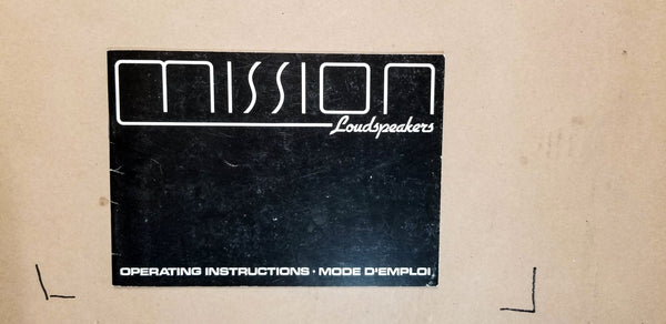 Mission  Loudspeakers / Speakers Owners Manual *Original* #2